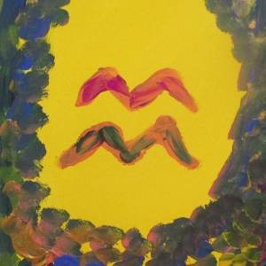 colorful abstract artistic painting of the Aquarius sun sign