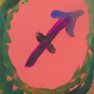 colorful abstract artistic painting of the Sagittarius sun sign