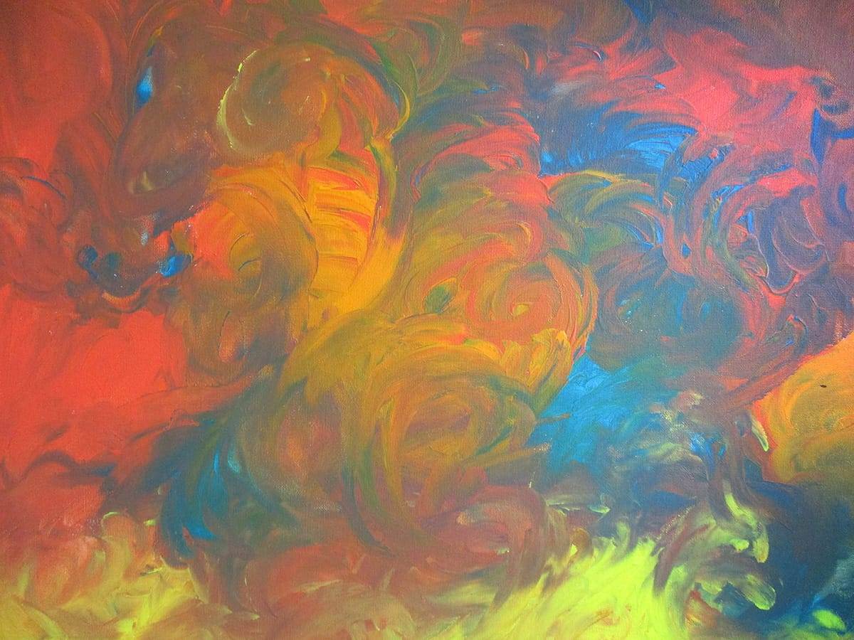 beautiful, colorful abstract astrological channeled painting